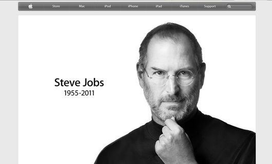 Мемориальная страница Стива Джобса на экране его неординарного творения — Apple iPad